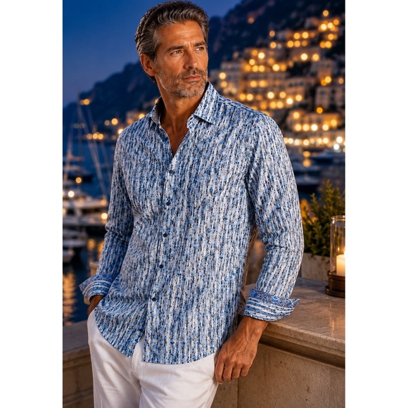 Robert Graham Other - Robert Graham Eldert Classic Fit Abstract Stripe Stretch Shirt Blue Multi S NEW